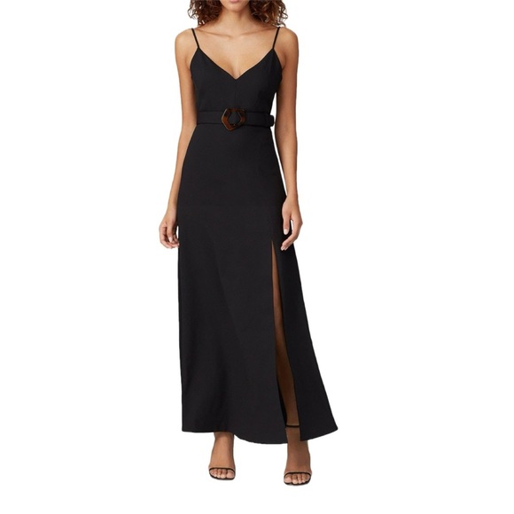 👠🥂 NICHOLAS Black Tie Formal Holiday Gown New Year’s Front Slit Dress, Sz 14 - Picture 2 of 9